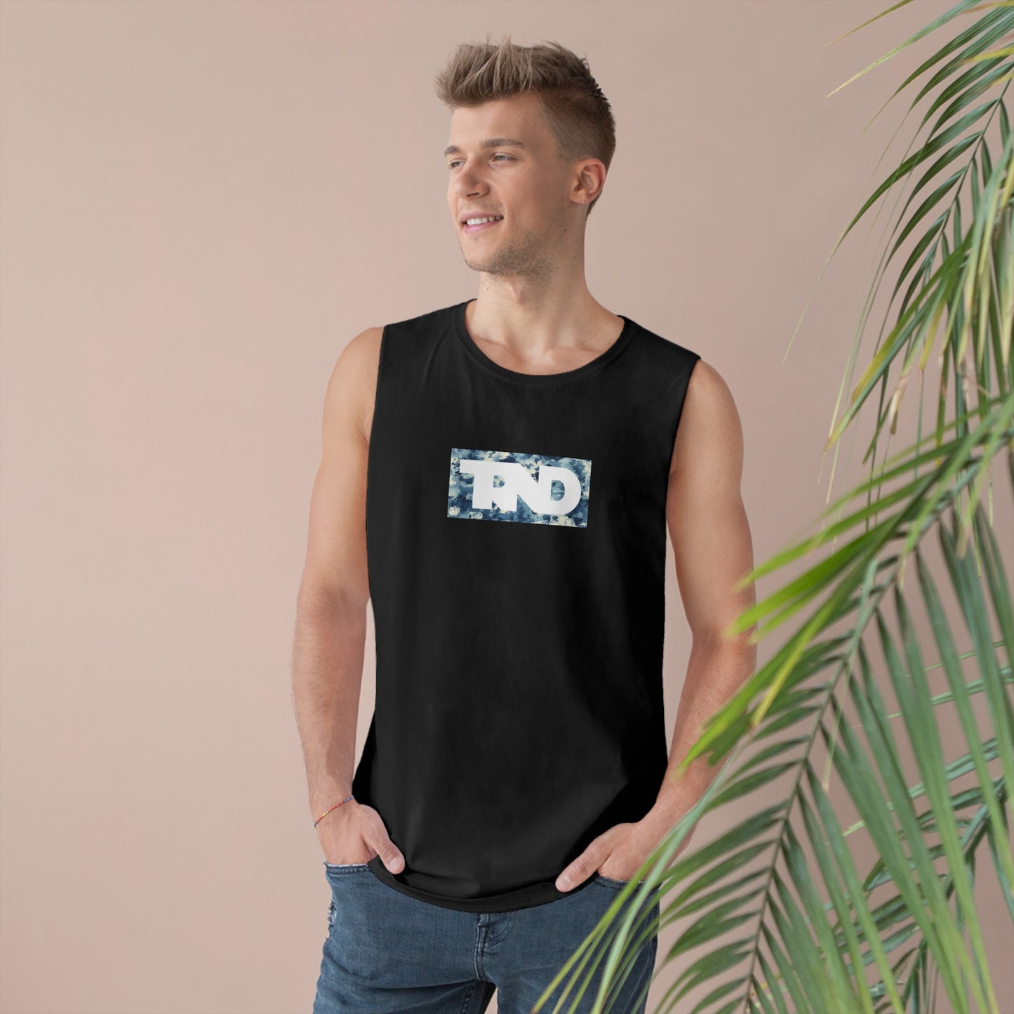 TRND Blue Splatter Box Logo Tank