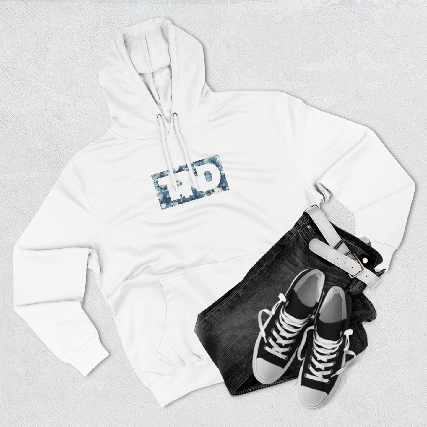 TRND Blue Splatter Box Logo Hoodie