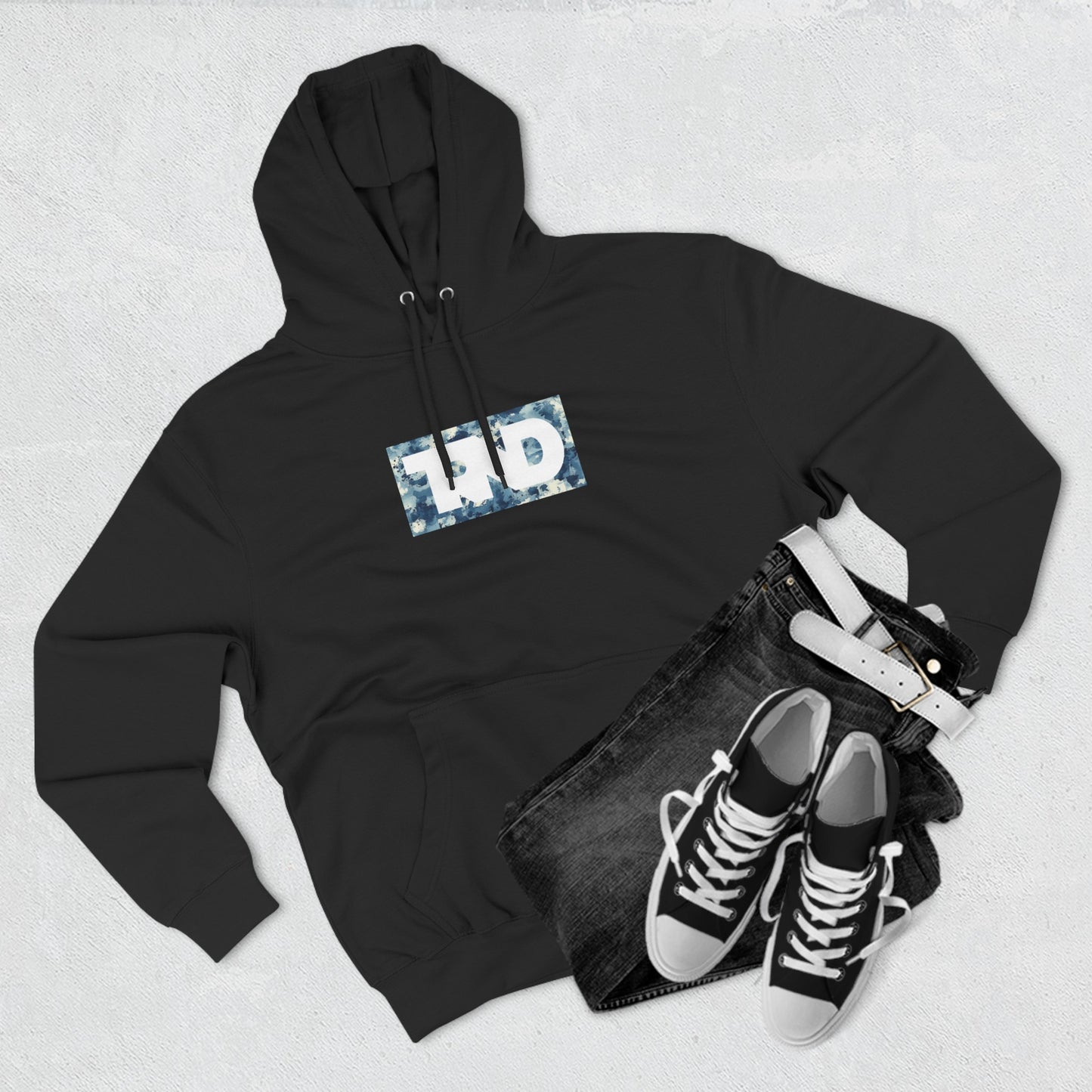 TRND Blue Splatter Box Logo Hoodie