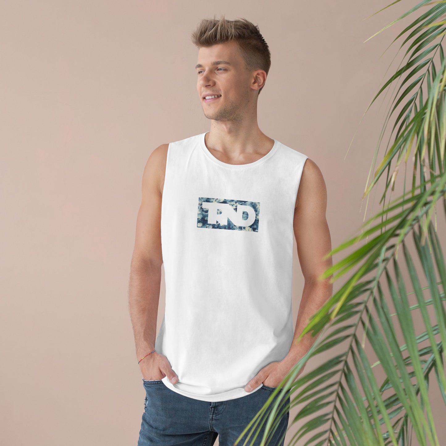 TRND Blue Splatter Box Logo Tank
