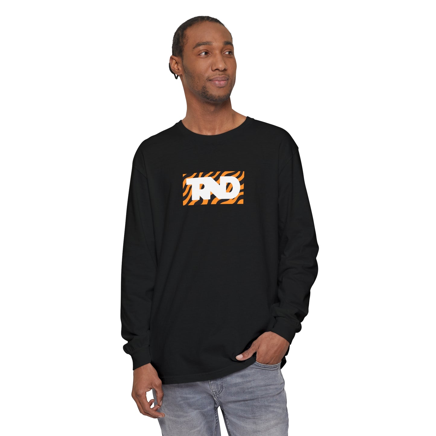 TRND Tiger Print Logo Long Sleeve T-Shirt