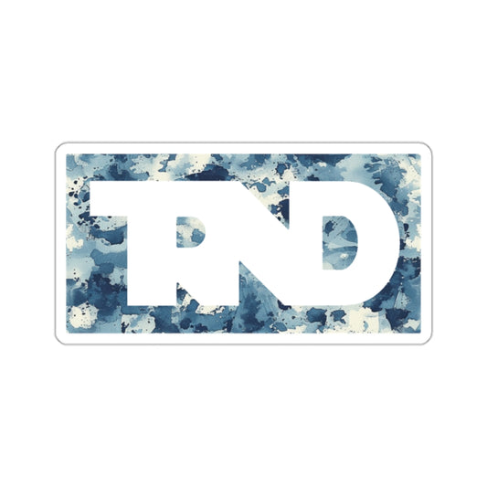 TRND Blue Splatter Box Logo Stickers