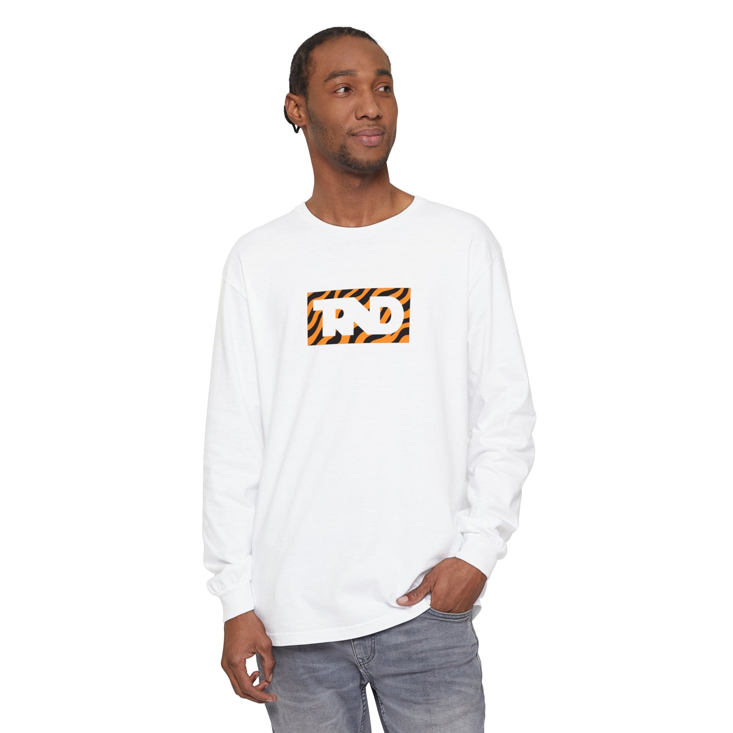 TRND Tiger Print Logo Long Sleeve T-Shirt